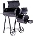 BBQ Grill Smoker schwarz Grillwagen 2 Kammern Barbecue inkl. Abdeckung