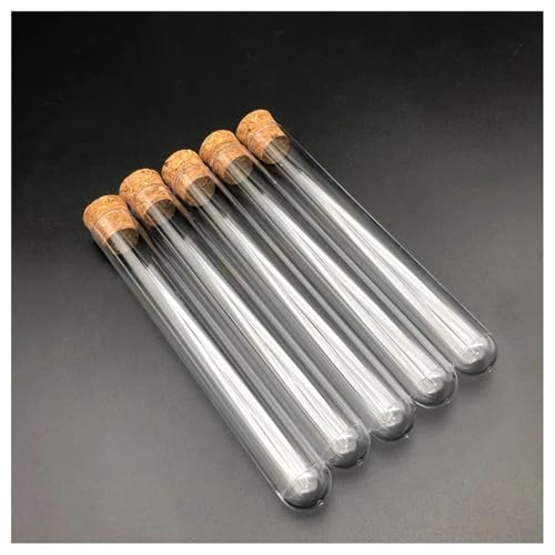 Tubes de laboratoire en plastique transparent 20 pcs avec bouchons liège 150mm