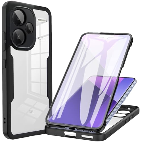 Image of CCSamll for Xiaomi Redmi Note 13 Pro+ Case with Screen Protector QC Black | Clear Shockproof TPU Bumper, Full Body Protective Phone Cover, Touch Sensitive Front Case for Xiaomi Redmi Note 13 Pro+ 5G
