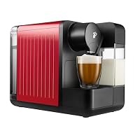 Tchibo Cafissimo „milk“ Kaffeemaschine Kapselmaschine für Caffè Crema, Espresso, Kaffee und Milchspezialitäten, Kapselmaschine mit Milchaufschäumer, auf Knopfdruck (Rot) – Ansicht 1