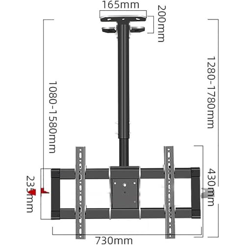 Support TV plafond orientable telescopique ecran LCD 37-85 pouces - 2
