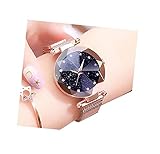 Acnos® Premium Black Round Diamond Dial with Latest Generation Rose Gold Magnetic Belt Analog Watch for Women Pack of - 1 (DM-ROSEGOLD14)
