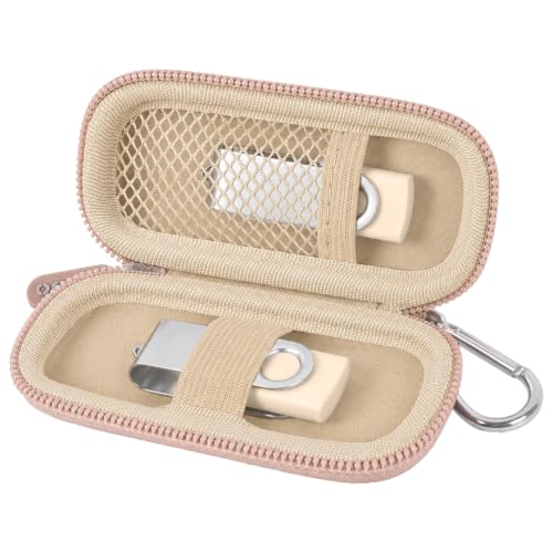 Image of USB Flash Drive Case, SD Card /Thumb Drive /Memory Cards Holder, Bag Only | SDXC /SDHC Storage, Electronic Accessories Organizer for SanDisk / for Samsung, for Students /IT /Office /School /Travel, RoseGold