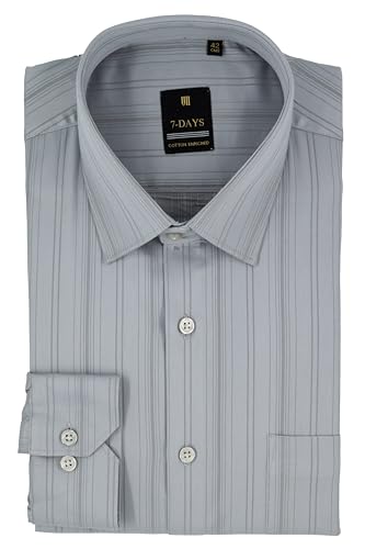 Image of 7-DAYS Premium Men's Formal Shirts - Cotton, Self-Design, Full Sleeve, Regular Fit, with Pocket, Stylish Office Shirts for Men