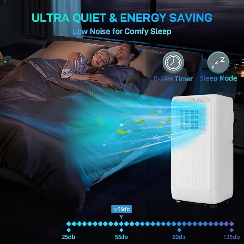 Image of Garvee Ultra Quiet 3-in-1 Portable Air Conditioner 10000 BTU - Efficient Cooling, Fan & Dehumidifier Modes, Remote, 24H Timer, Window Kit, Cool Rooms up to 450 Sq.Ft - Ideal for Bedroom, Office, Home