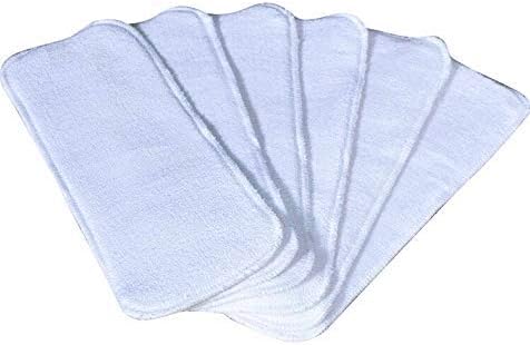 THE LITTLE LOOKERS Reusable Wet Free Inserts for Cloth Diapers | Nappy Liners for Pocket Diapers | Layered Pad for Cloth Diaper/Nappies for Newborns/Toddlers (White, Pack of 6)