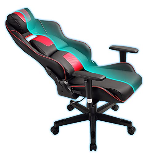 GTPLAYER-Silla-Gaming-Escritorio-Oficina-Ergonomica-para-Ordenador-Cuero-de-PU-con-3D-Reposabrazos-Ajustables-y-Respaldo-Reclinable-Rojo