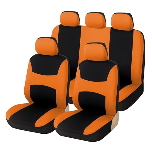 Housses siège voiture universel bicolore orange pour protéger votre auto