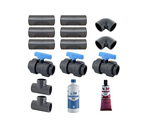 Kit by Pass 50 mm Complet pour Pompe à Chaleur ou électrolyseur au sel
