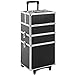 Produktbild TecTake Alu Kosmetik Trolley Kosmetikkoffer Beauty Koffer | mit Teleskopgriff und 2 Rollen | abschließbar | 60 Lieter - diverse Farben - (Schwarz | Nr. 402562)
