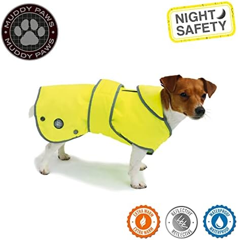 Ancol Muddy Paws All Weather Stormguard Coat Hi-Vis. Size Small/Medium (Length 35cm, up to 56cm girth)