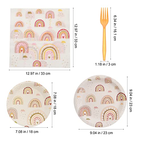 Abaodam 1 Conjunto Bohemia Suprimentos Para Festa Arco-Íris Talheres Para Festa Tema Arco-Íris Prato