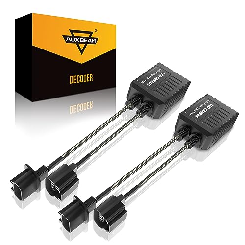 Auxbeam 2025 C20 Series H13 Light Canbus Error Free Anti Flickering Resistor Decoder, High Power Enhanced light Decoder Canbus Drivers, Pack of 2