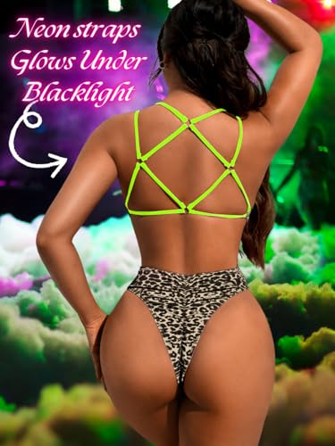 Image of ShawGobow Sexy Swimsuit for Women,Backless Scrunch Butt High Cut Monokini,One Piece Cheeky Bathing Suit Beach Pool Party