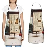 Tejido duradero: Hecho de fibra de poliéster de alta calidad, este delantal es resistente al encogimiento, a la decoloración y a la formación de bolitas, lo que garantiza que conservará su calidad incluso después de repetidos usos y lavados.