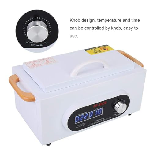 Sterylizator 200℃ z ekranem LCD, sterylizator gorącym powietrzem 2200ML pudełko do czyszczenia narzędzi metalowych z timerem do salonu paznokci fryzjerskiego laboratorium