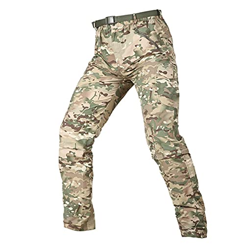 YIYINGSI wasserdichte Taktische Herrenhose - Sommer Schnell Trocknend Abnehmbare Militärhose, Camouflage Rip-Stop Atmungsaktive Reißverschluss Cargohose Armeehose,1,XXL Cover