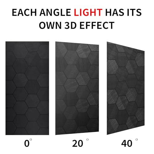 Adwann Self Adhesive Black Peel and Stick Wallpaper 3D Hexagon Geometric Embossed Contact Paper Removable Easy Peel Off Wallpaper Textured Wall Paper for Cabinet Bedroom, 15.7" X 784" by Adwann - Image 2