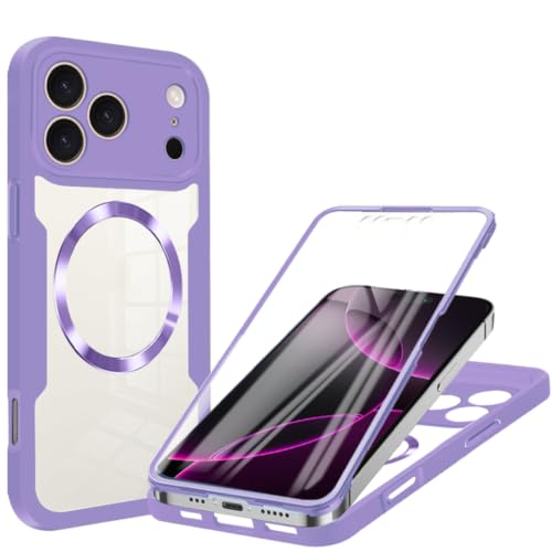 Coque iPhone Air magnétique intégrale transparente anti-choc violette