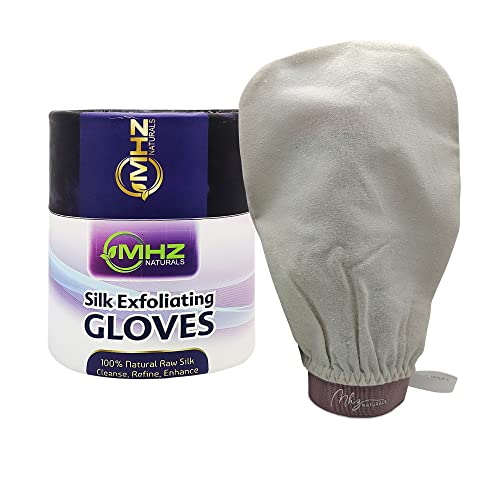 MHZ Naturals Korean Beauty Raw Silk Deep Skin Exfoliator Bath Glove, Effective For De-Tanning, Acne Scars, Cellulite & Toxin Removal, Dead Skin Remover For Women For Dry & Wet Massage (Pack Of 1) 1 41IFJff8PYL. SL500