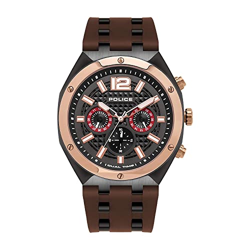 Police KEDIRI PL15995JSBR.61P montre chronographe étanche cadran gris