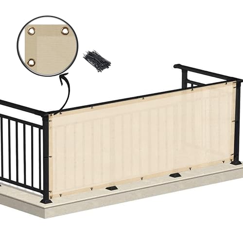 Image of HIPPO Baby Safety Net for Balcony Child Protection Stairway Safety Net Railing Guard for Kids Staircase Protector with Tie-Cords Breathable Fabric Indoor Outdoor Use (1.5MTX4MT, Ivory-Glow)