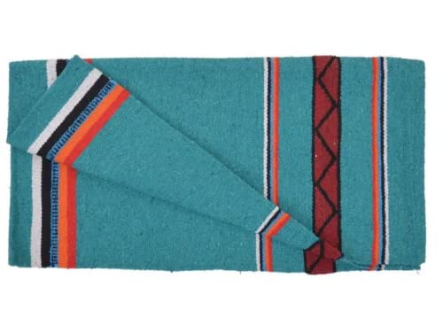 Tack Shack of Ocala- Reinsman Circle Y Diamond R Single Weave Blanket, Saddle Blanket, Saddle Pad, Single Weave Saddle Blanket, Western Saddle Blanket (Turquoise)