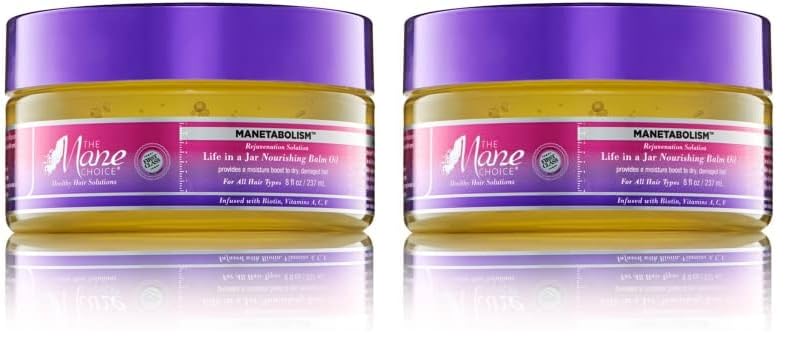 The Mane Choice Rejuvenation Solution Life in a Jar Aceite de bálsamo nutritivo, 8 onzas (paquete de 2)