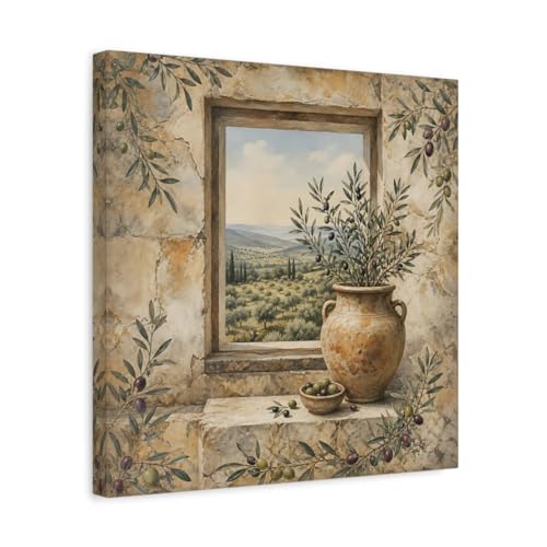 Tableau sur toile olivier de qualite premium pour deco murale salon 40x40 cm