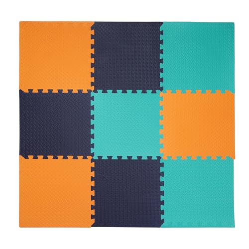 Image of EASYHOME Interlocking Mat - 12mm Thick | 60x60cm 9 Tiles (36 Sq Ft Area) for Kids | Soft & Protective Puzzle Mat for Baby Crawling, Playroom & Exercise
