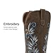 DREAM PAIRS Women's Cowboy Cowgirl Western Mid Calf Boots Square Toe Embroidered Stitched Pull On Country Boots with Low Chunky Heel,Size 7.5,Dark Brown,SDMB26002W