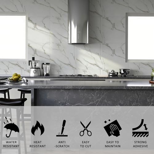 Olvídate de las obras complejas usando azulejos de pared de mármol autoadhesivos 5