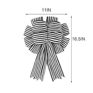 Black & White Cabana Stripe Wreath Rustic Buffalo Plaid Bow for Christmas Tree Topper & Front Door Wreath Black White Cabana Stripe Wreath Rustic Buffalo Plaid Bow for Christmas Tree Topper Front Door Wreath