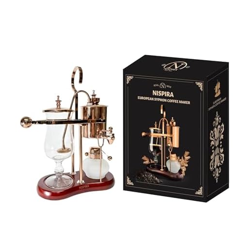 Nispira Belgian Belgium Royal Family Balance Syphon Siphon Coffee Maker Vacuum Brewing System | Vintage Classic Retro Luxury Exquisite Design | Smooth Great Aroma | Copper or Rose Gold Color | 500 ml