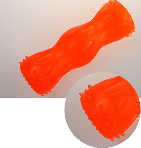 Ceesc Dog Chew Toy Bone Tooth Cleaning And Puzzle Game For Puppy, 3 Sizes And 3 Colors Options (S: 4.72" X 1.77", Orange) #TOP4
