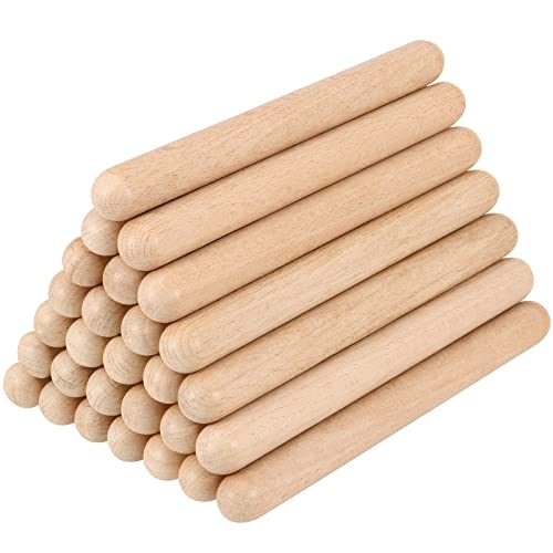 Sinjeun 16 Pair (32 Pack) Wooden Rhythm Sticks, 8 Inch Classical Wood Claves Musical Percussion Instrument, Natural Hardwood Music Lummi Sticks For Student, Musicians #TOP4