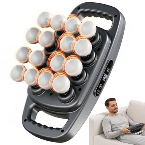 OmniRelax 16 Head Massage Gun, Deep Tissue Massage Gun, 3 Modes 30 Adjustable Gears for Muscle Soreness Relief Workers (Black)
