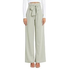 OBEEII Womens Trousers High Waisted Wide Leg Pants Business Casual Dressy Pants with Belt
