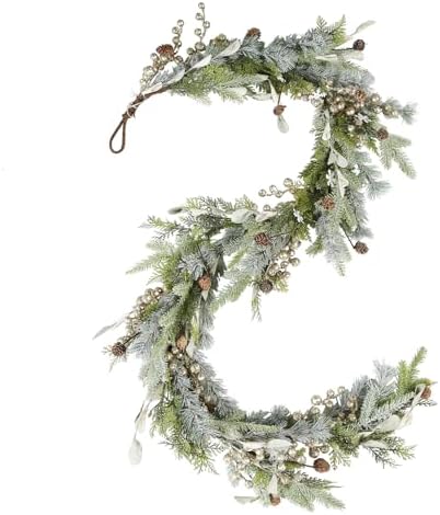 WBHome 6ft Mixed Snowy Norway Spruce & Pine Branch with Shimmy Be...