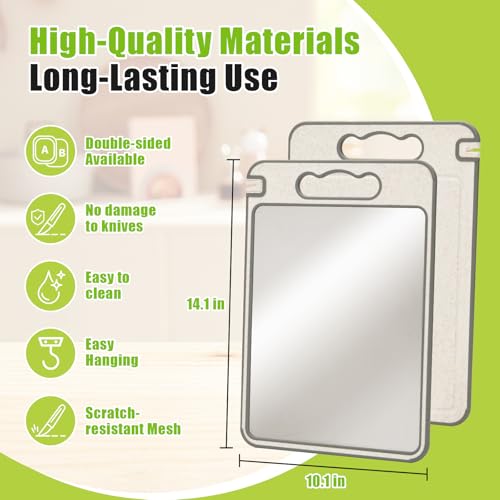 Tablas de Cortar Titanium AGIgear HD-A259 Dual-Sided 35.56 cm x 25.4 cm con Mango, Antideslizante y Apta para Lavavajillas miniatura 5