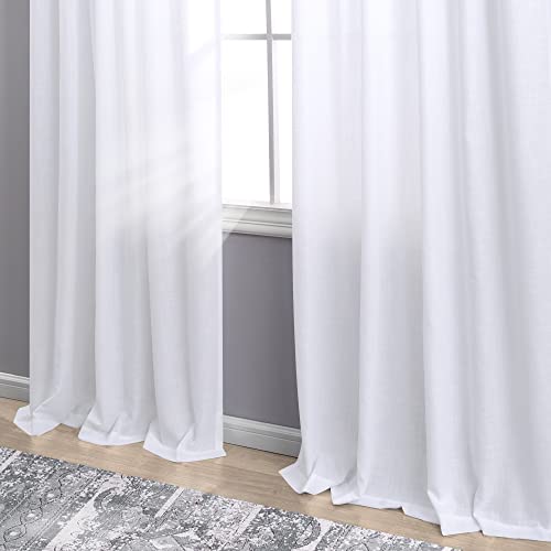 KOUFALL White Linen Sheer Curtains 42x96 Inches Long for Living Room 2 Panels Semi Light Filtering 42 Wide Drapes 96 Inch Length by KOUFALL - Used condition - Image 7