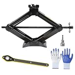 2Ton Scissor Jack for Car With Ratchet, Labor-saving Design, Thickened Steel Plate and Electric Drill Compatible, for Cars and SUV Universal Car Emergency Kit, Tyre Repair Changing Tool