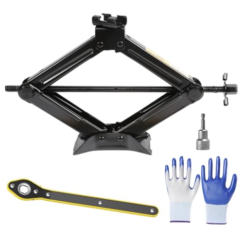 2Ton Scissor Jack for Car With Ratchet Labor-saving Design Thickened Steel Plate and Electric Drill Compatible for Cars and SUV Universal Car Emergency Kit Tyre Repair Changing Tool