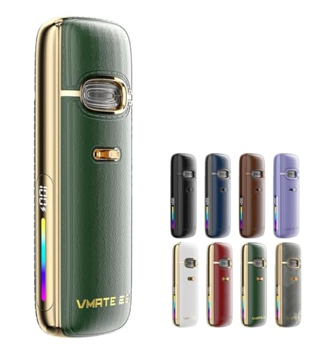 ブープー Vmate E2 Pod スターターキット 1500mAh 30W 3ml VOO POO ブイメイト ポッド 電子タバコ Vape ベイプ ニコチンフリー (Emerald Green)