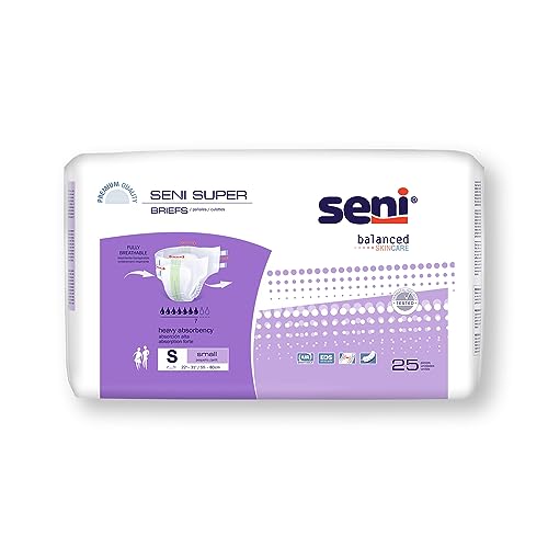Seni Super Adult Briefs for Heavy Incontinence, Small, 75 Count,S-SM25-BS1