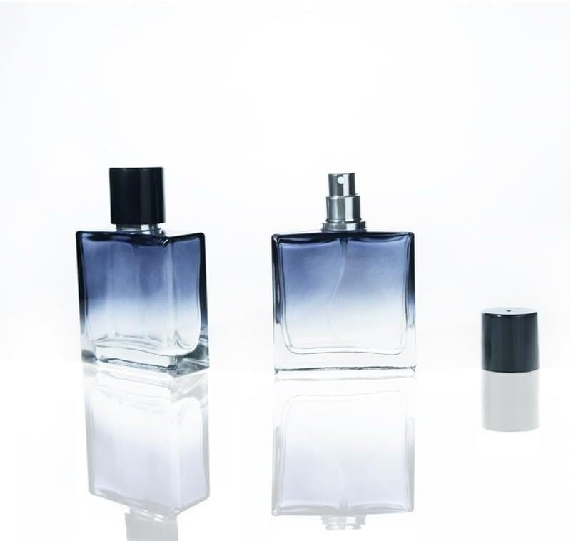 Minibutelki podróżne na perfumy, atomizer do perfum 30 ml/50 ml Gradientowe, płaskie, kwadratowe szklane perfumy w sprayu Pusta butelka z możliwością wielokrotnego napełniania Przenośny mini pojemnik