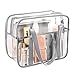 UEOE Large Thick PVC Zippered Bags - Cosmetic Makeup Toiletry Bags For Daily Work, Travel, Sports (Grey)