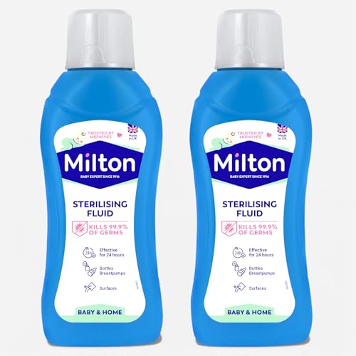 2 x 500ml Milton Sterilising Fluid Anti-Germ Cold Water Steriliser for Baby Bottles Breast Pumps Toys & Surfaces