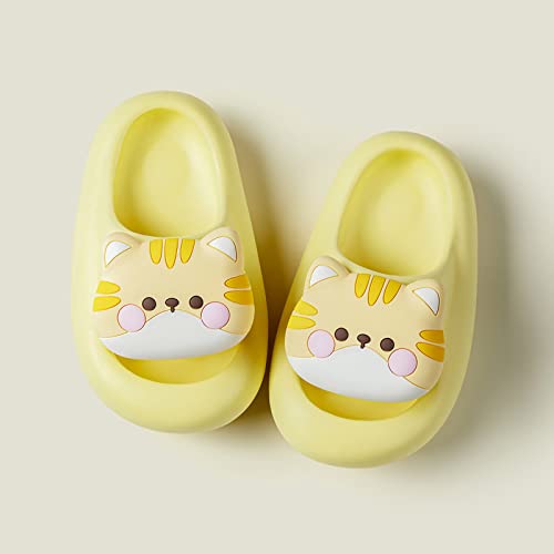 Boys Girls Toddler Little Kid Cloud Slides Sandals Thick Sole Cartoon Slippers Shower Bathroom (Yellow, 11 Little Child)3