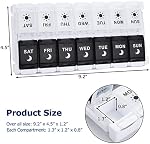 Weekly Pill Organizer 2 Times a Day Easy Fill Design, 7 Day Pill Box Am Pm with Push Button, Large Compartment Pill Container Medicine Organizer, Morning Night Pill Holder 14 Day for Fish Oil/Supplements